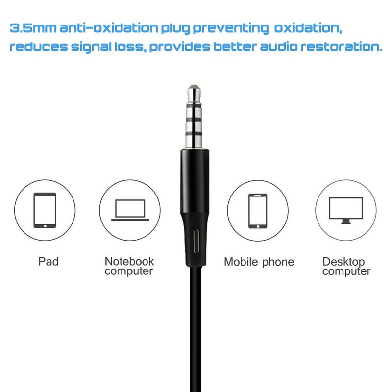SourceTon 3 Packs Earphone with Remote & Microphone, in Ear Stereo Sound Noise Isolating Tangle Free for Smartphones, Laptops, Gaming, Fits 3.5mm Interface Device - Image 4